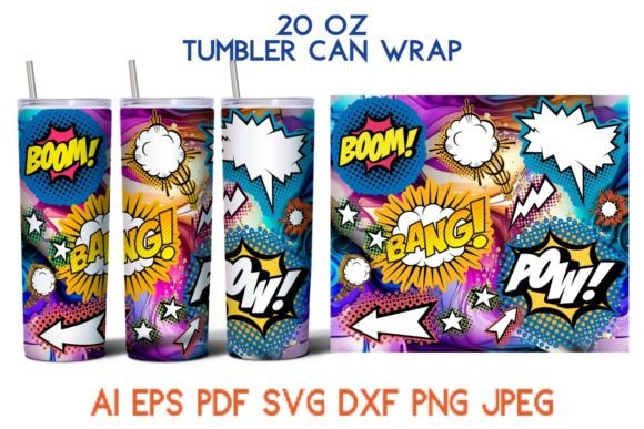 20 Oz Tumbler Comics Cartoon SVG PNG