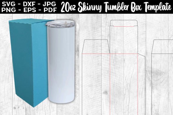 20oz Skinny Tumbler Box Template SVG PNG