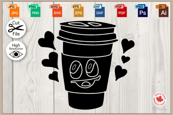 Cheerful To Go Cup Silhouette
