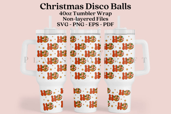 Christmas Disco Balls Tumbler Wrap