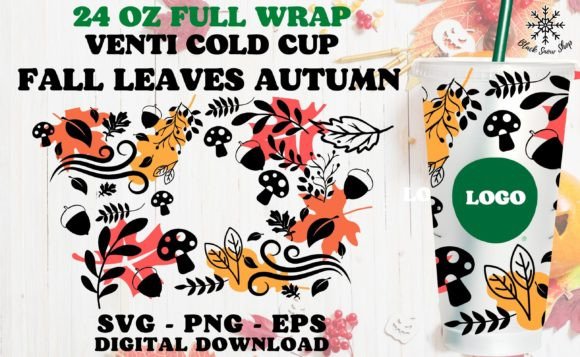 Fall Leaves Autumn Vent Cup 24 Oz SVG