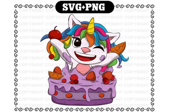 Funny Cup Cake Unicorn Svg and Png