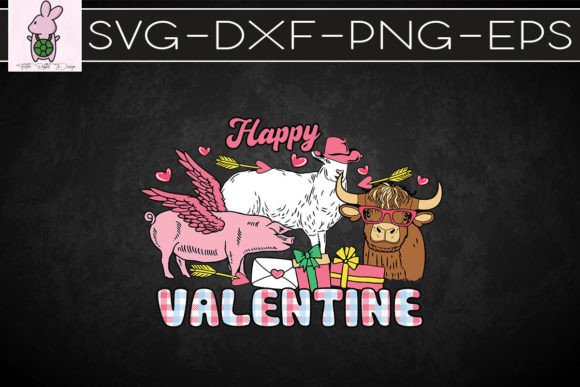 Happy Valentine Farm Animals