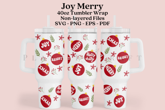 Joy Merry 40oz Tumbler Sublimation Wrap