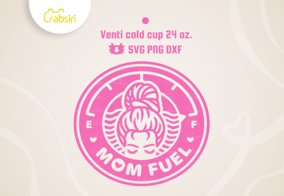 Messy Bun Mom Fuel Cold Cup SVG