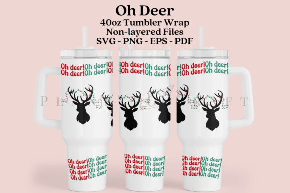 Oh Deer 40oz Tumbler Sublimation Wrap