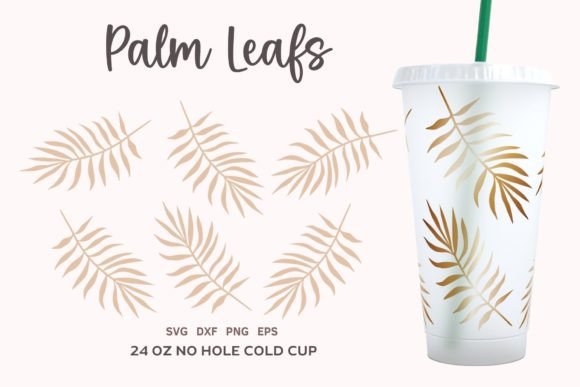 Palm Leaf Starbucks Cup Wrap 24oz SVG