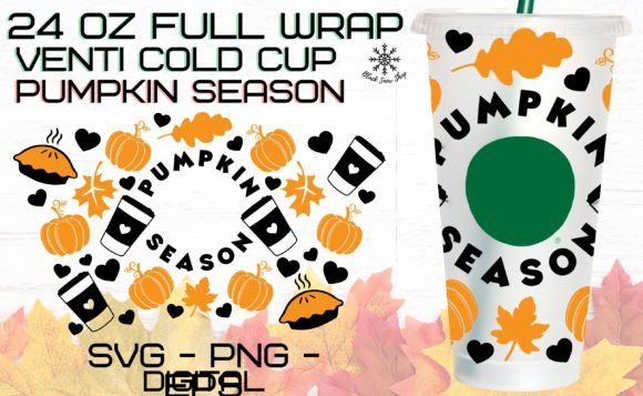 Pumpkin Season Venti Cold Cup 24 Oz SVG