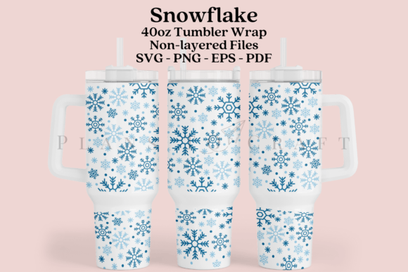 Snowflake 40oz Tumbler Sublimation Wrap