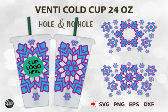 Snowflake Christmas Venti Cold Cup 24oz