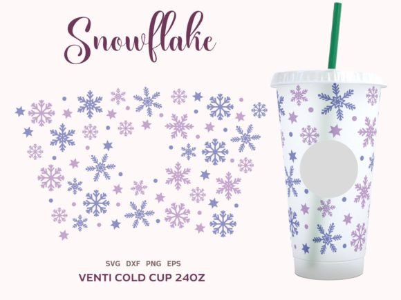 Snowflake Wrap SVG Cold Cup