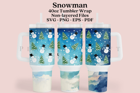 Snowman 40oz Tumbler Sublimation Wrap