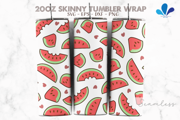Summer Watermelon Doodle Heart SVG Wrap