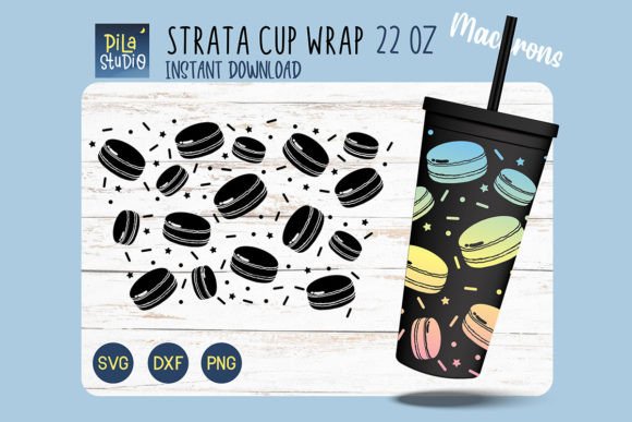Sweet Macaron Strata Wrap 22 Oz SVG PNG