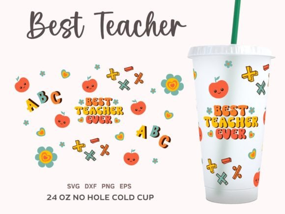 Teacher Wrap SVG Cold Cup 24oz