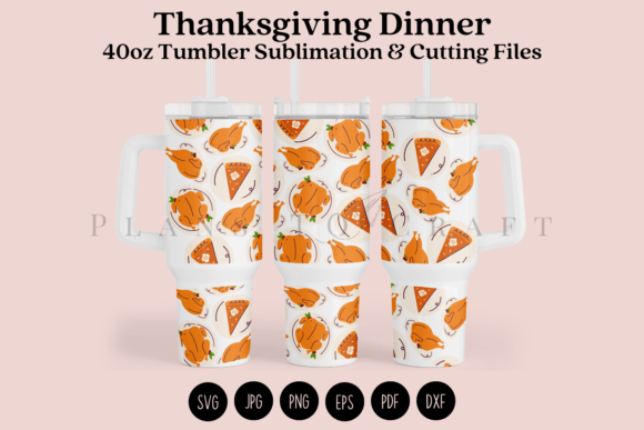 Thanksgiving Dinner 40oz Tumbler Wrap