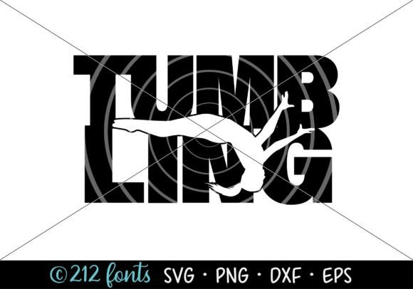 Tumbling Tumbler Word Art SVG PNG DXF